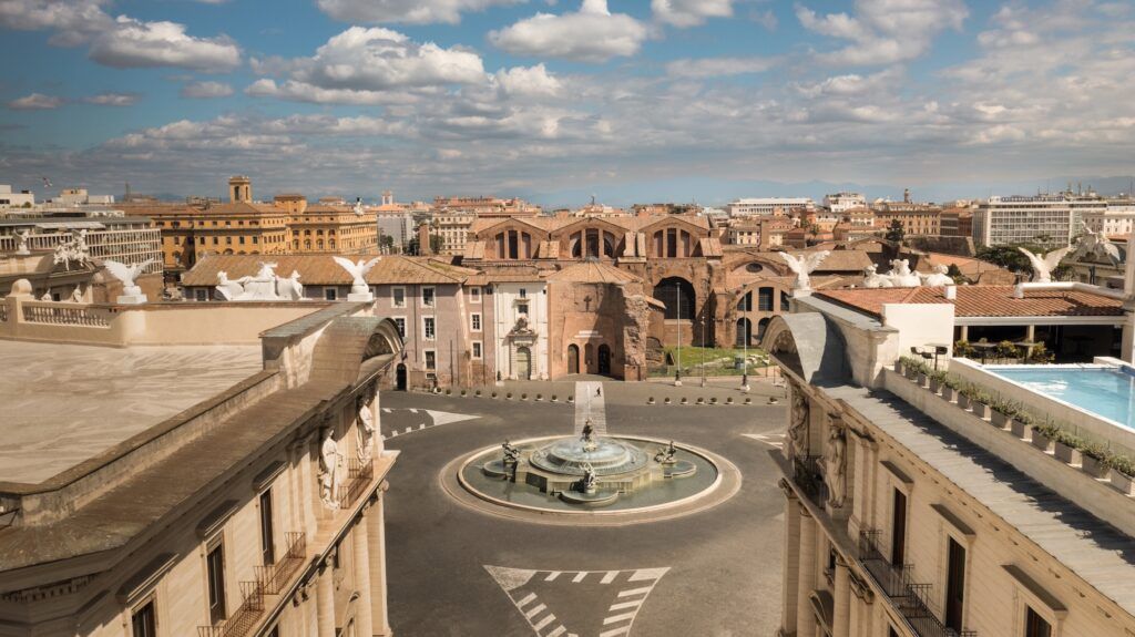 Anantara Palazzo Naiadi Rome, vue de drone @DR
