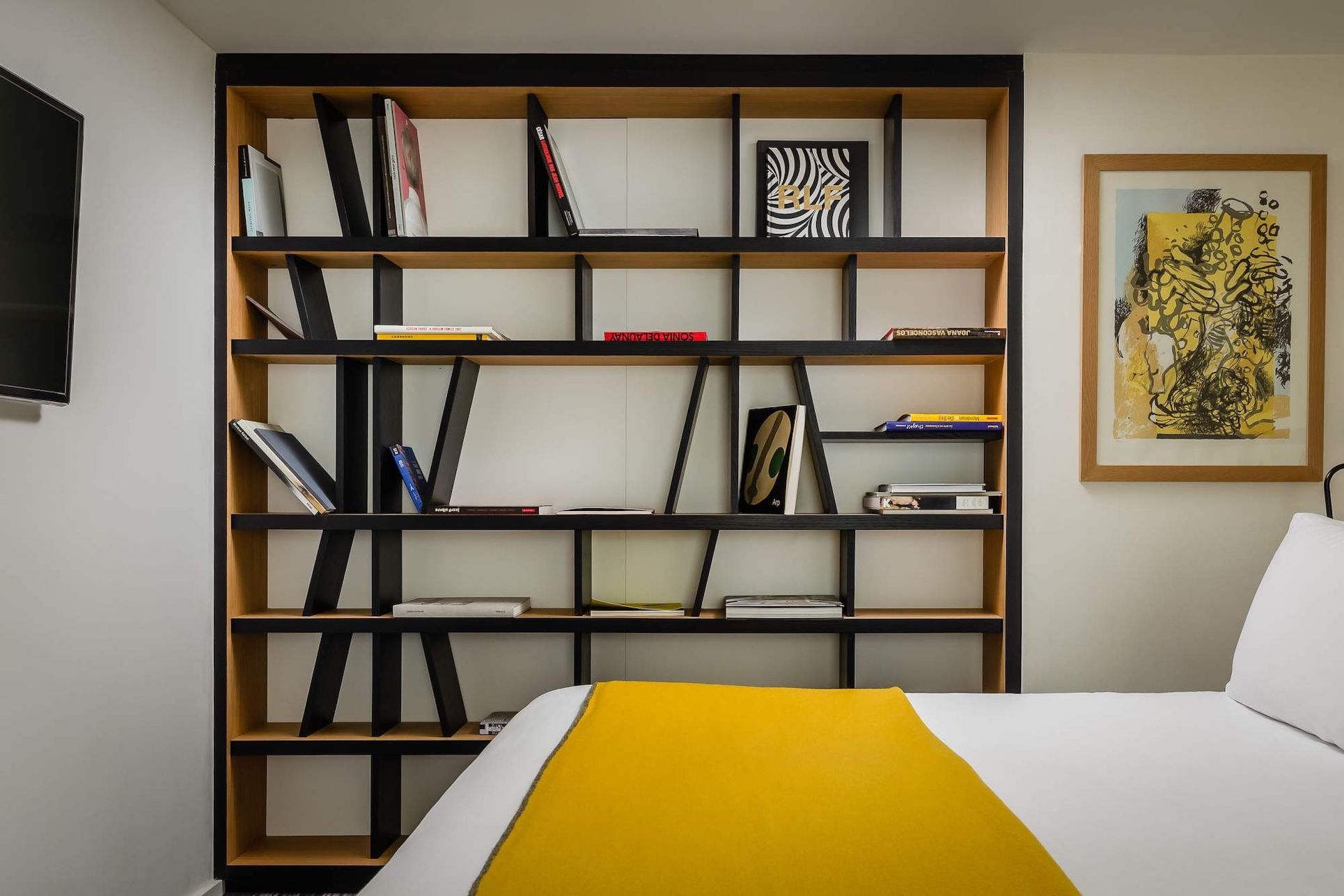 Détail de la décoration graphique de l'Hôtel du Ministère dans la chambre