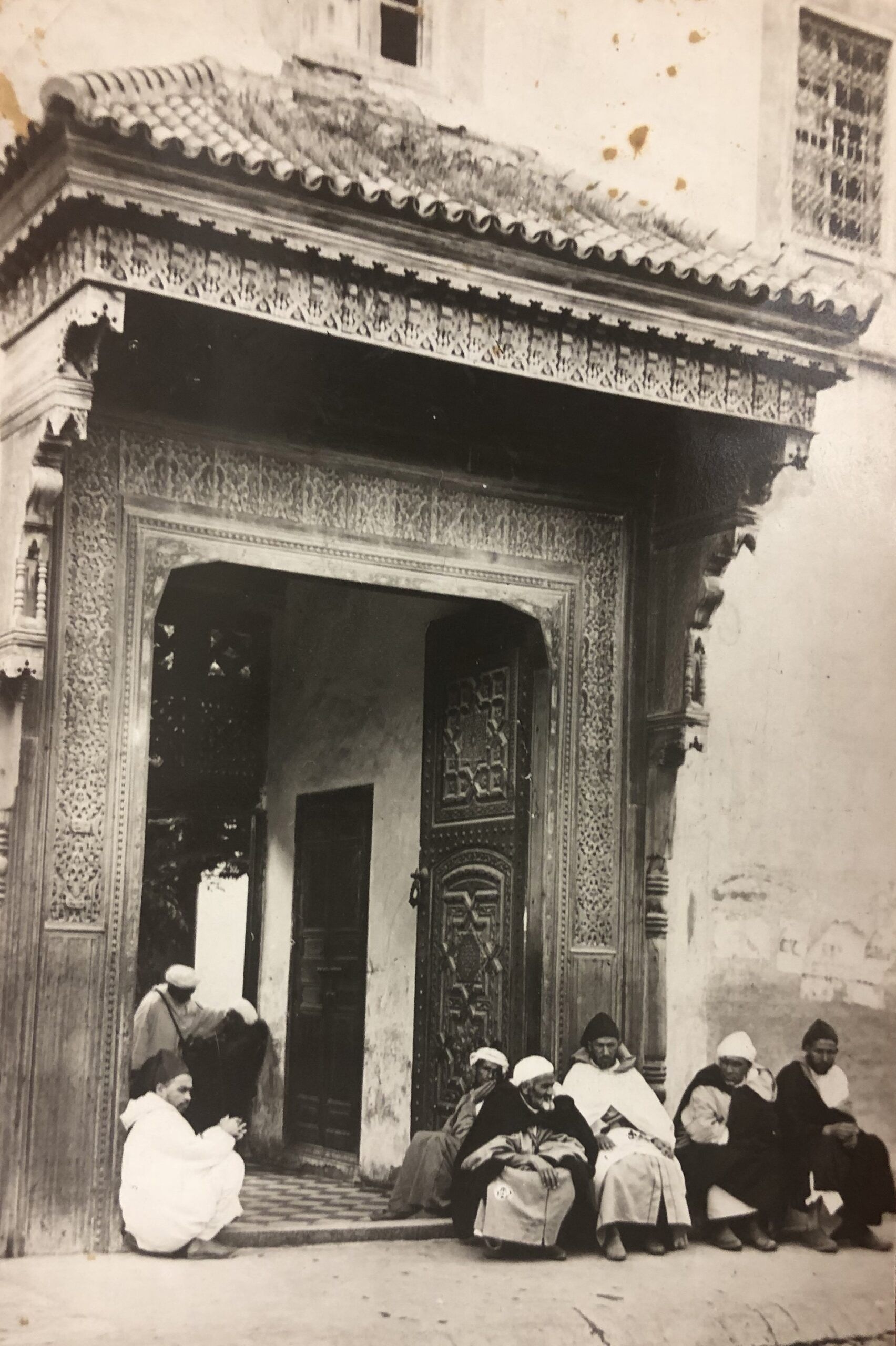 Bacha Coffee – Historic photograph of the Entrance to Dar el Bacha, Marrakech, circa 1910.