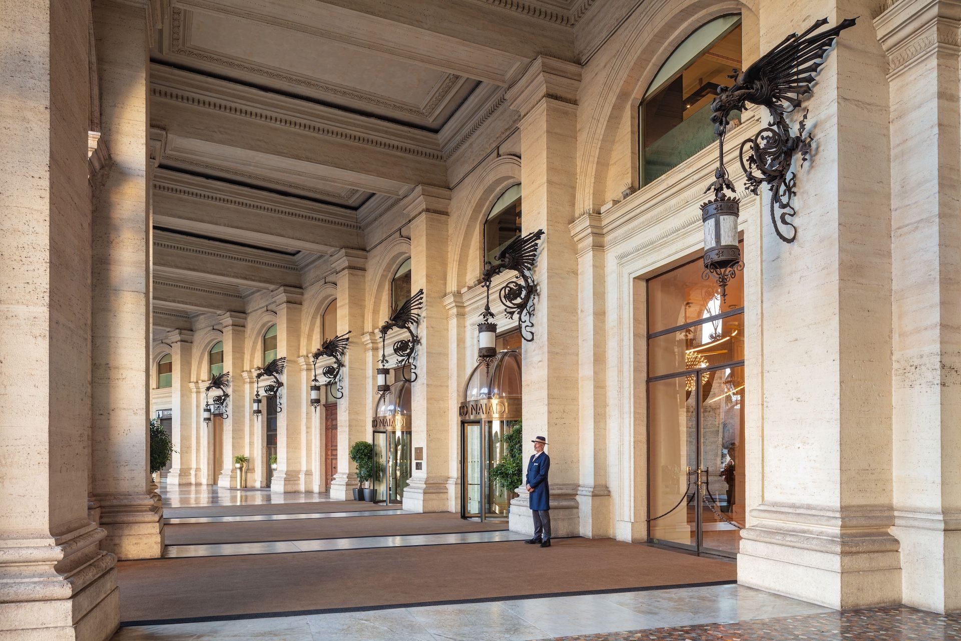 Anantara Palazzo Naiadi Rome Hotel Front Entrance Bellboy @DR